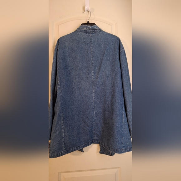 Vintage 80s jacket Sz S blue creek cotton  XL Embellished Jewels boho western - Picture 11 of 11